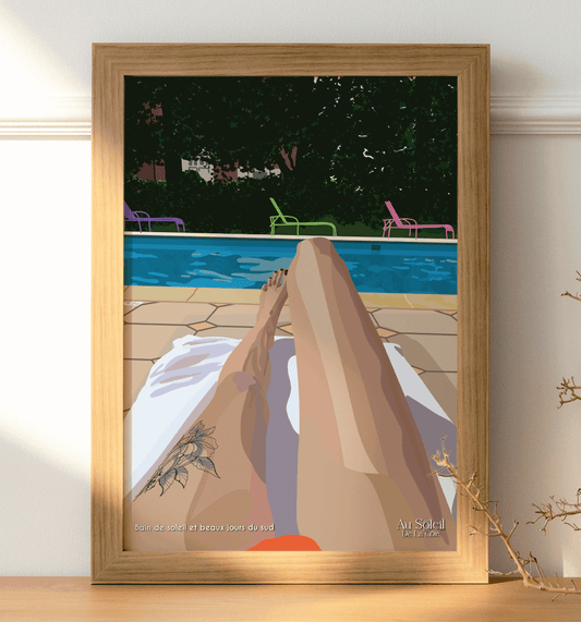 Affiche -  Bain de soleil et beaux jours du sud