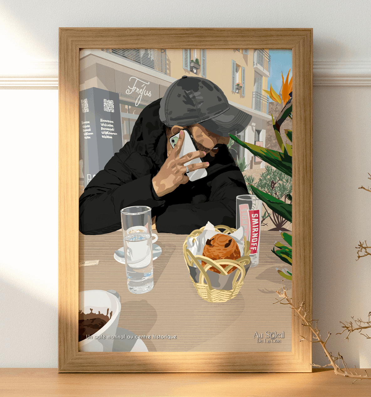 Affiche - Un café matinal au centre historique
