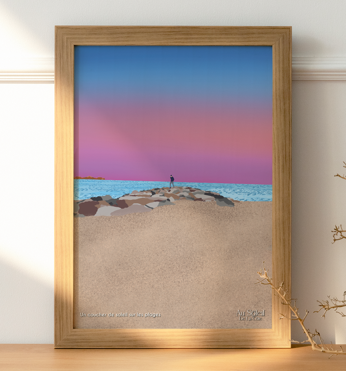 Affiche – Un coucher de soleil sur les plages