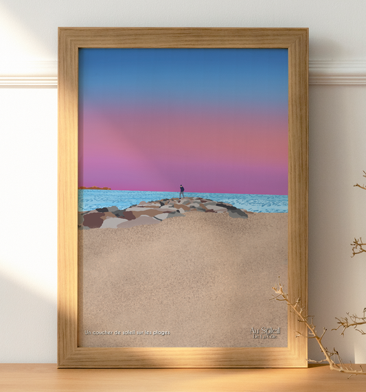 Affiche – Un coucher de soleil sur les plages