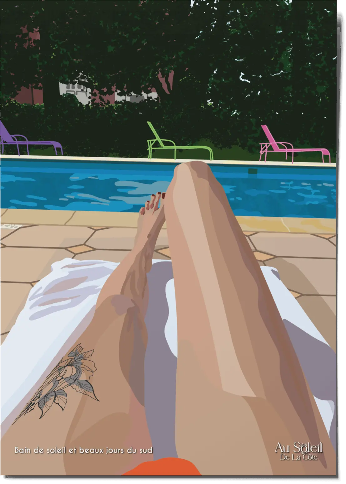 Carte Postale - Bain de soleil et beaux jours du sud