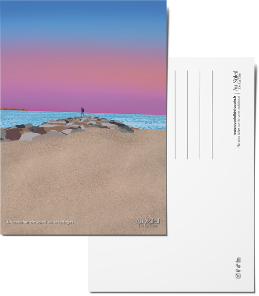 Carte postale – Un coucher de soleil sur les plages