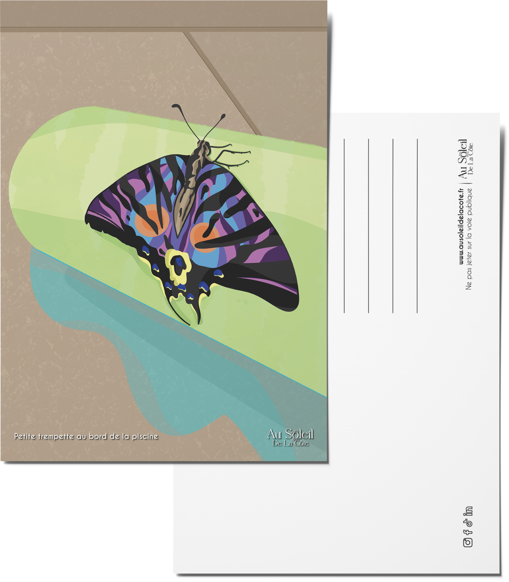 Carte postale – Petite trempette au bord de la piscine