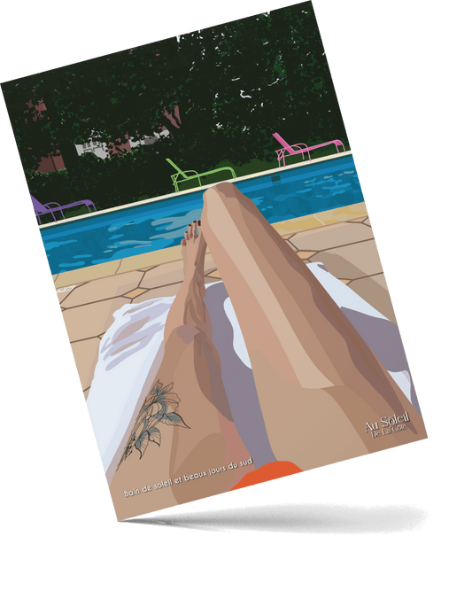 Affiche -  Bain de soleil et beaux jours du sud