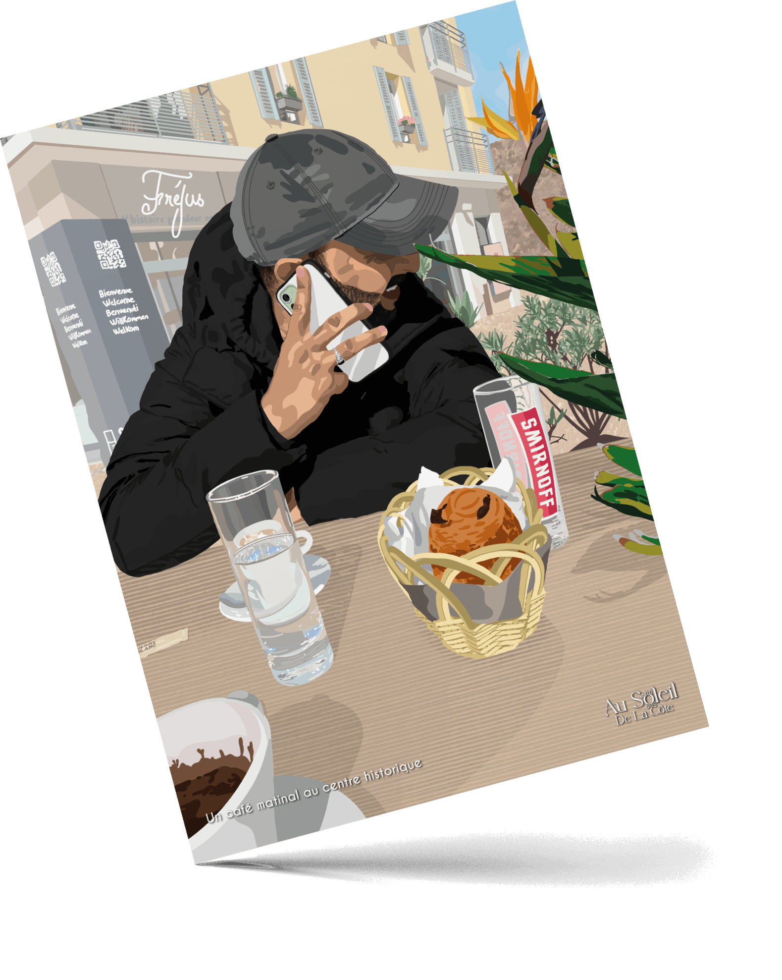 Affiche - Un café matinal au centre historique