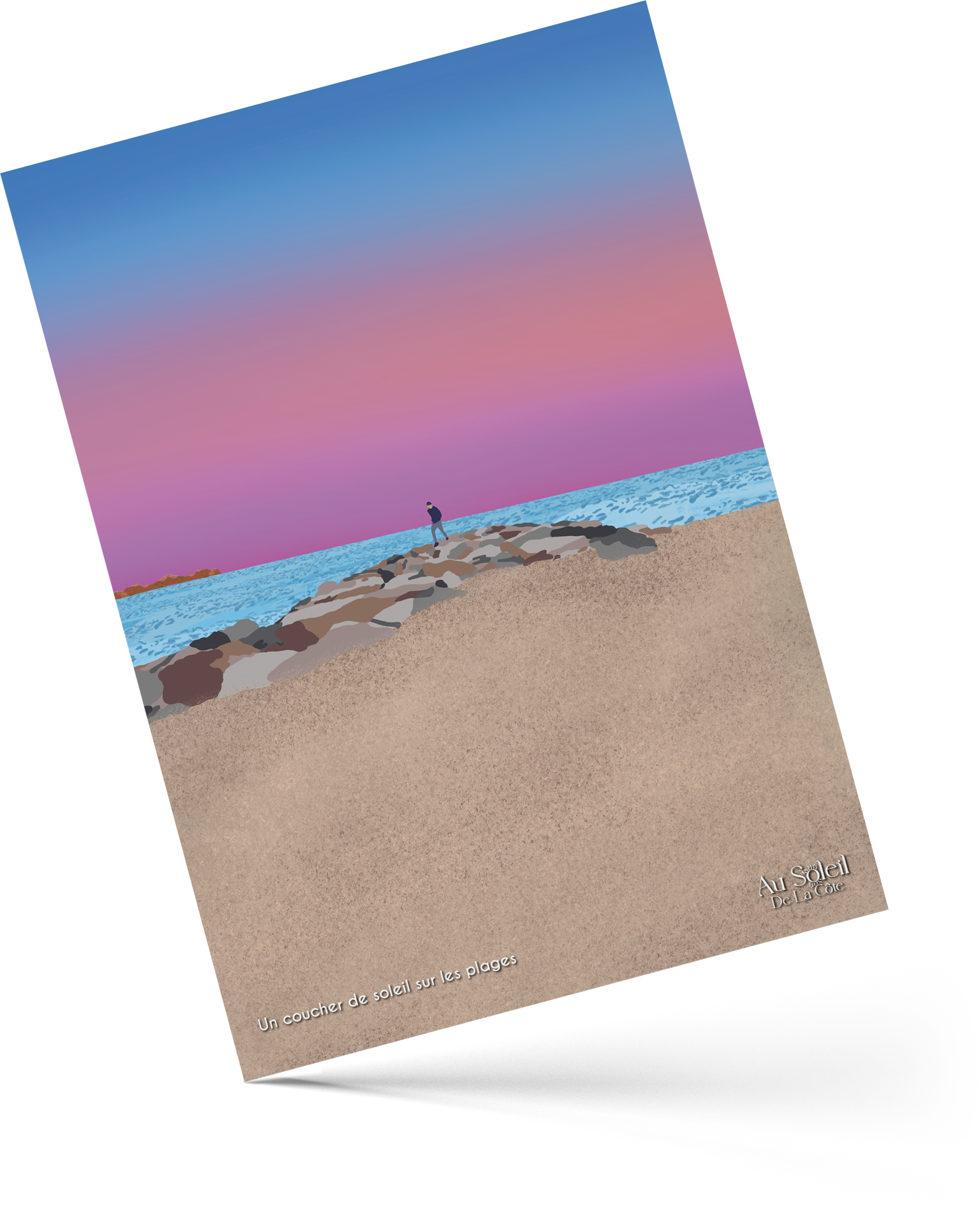 Carte postale – Un coucher de soleil sur les plages