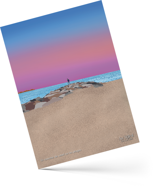Affiche – Un coucher de soleil sur les plages