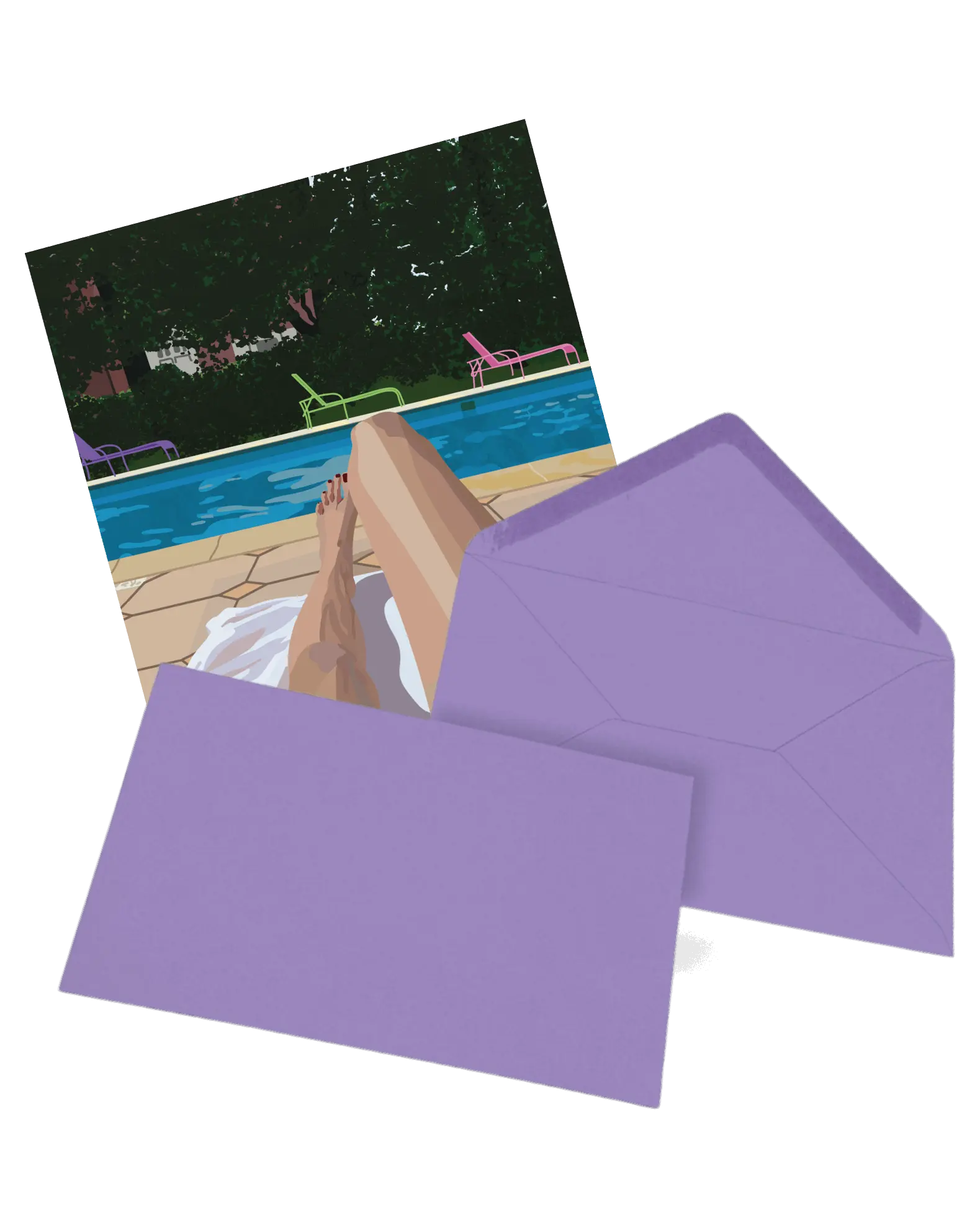 Carte Postale - Bain de soleil et beaux jours du sud
