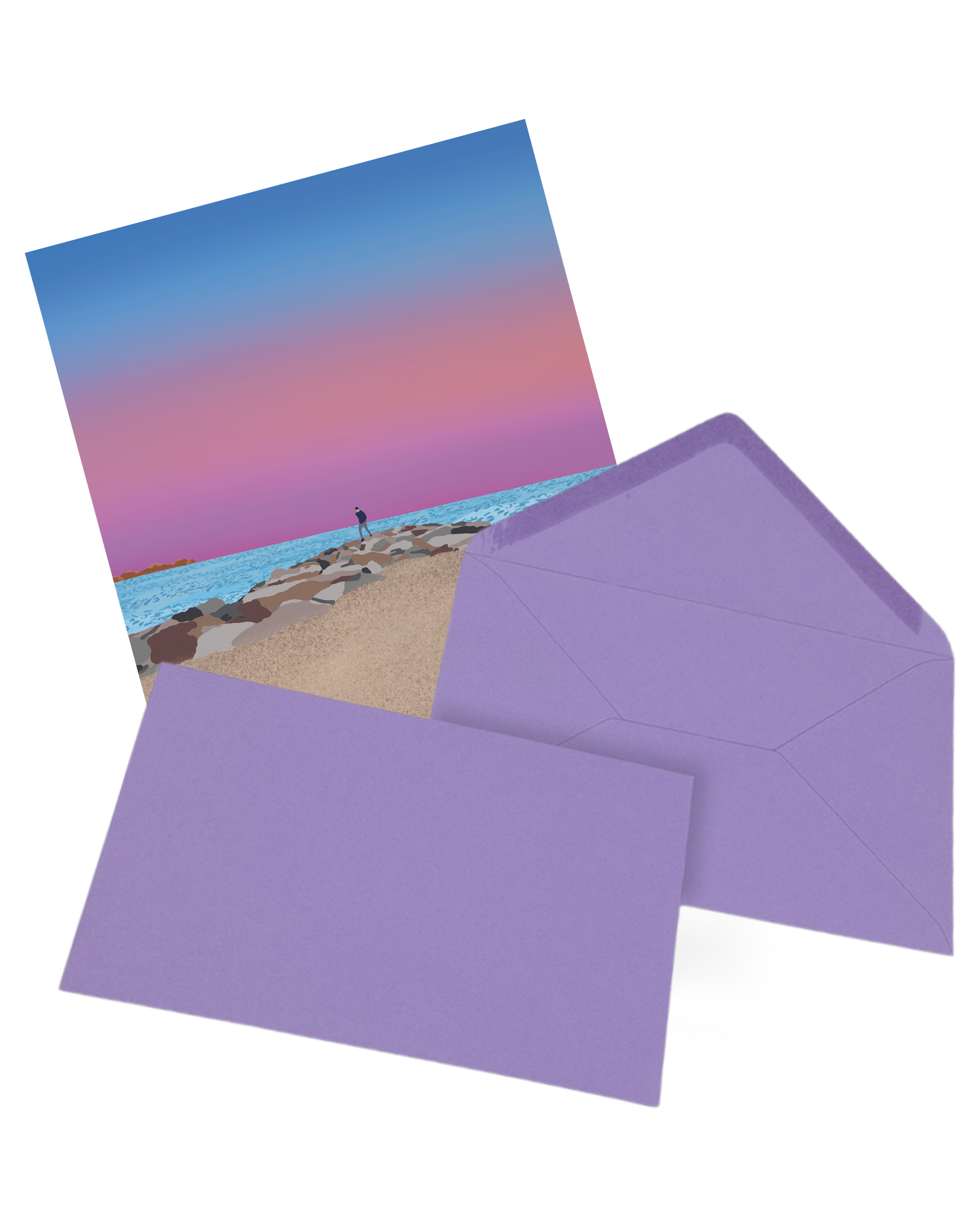 Carte postale – Un coucher de soleil sur les plages